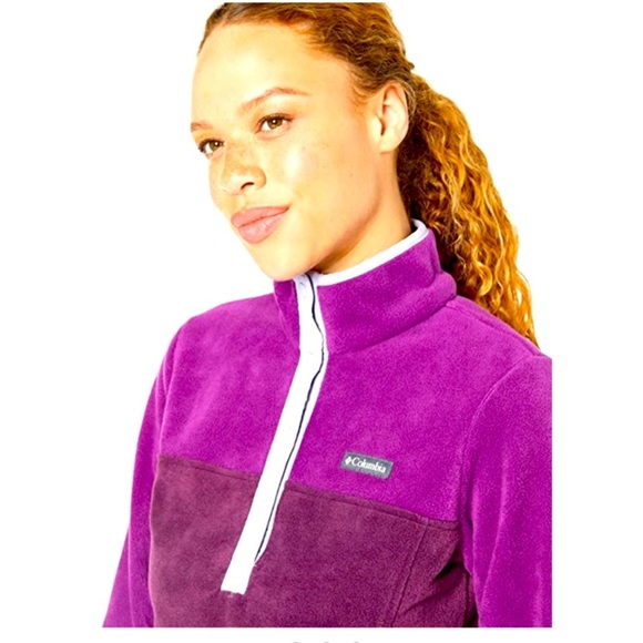 Columbia Womens Benton Springs™ Half Snap Pullover EUC pink‎ & purple size large - Picture 2 of 7